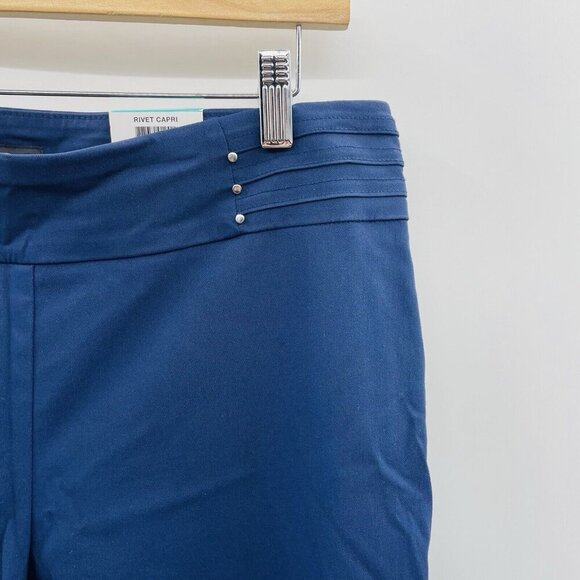JM Collection Womens Plus Size 0X Tummy Control Pull-On Capri Pants in Blue $49 - Picture 3 of 9